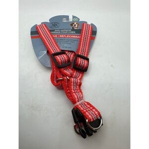 Greenbrier Kennel Club Dog Harness Reflective Red Gray White Size M Adjustable